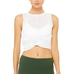 ALO Yoga Crew Neck Cover Crop Tank White M